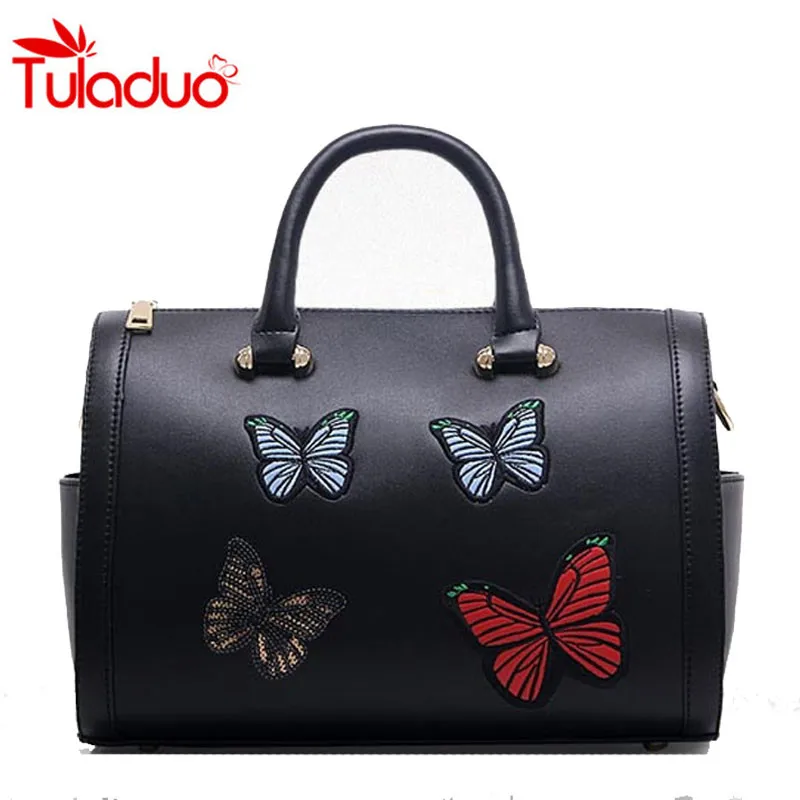 

2016 Women Handbag Fashion Butterfly Embroidery Pattern Portable Lady High Quality Floral Bags Luxury Casual Tote Crossbody Bags