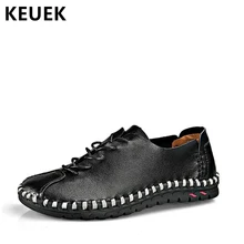 New Arrival Men Flats Casual Leather shoes Hand-sewing Lace-Up Loafers Genuine leather Soft Driving shoes Moccasins 02C New Arrival Men Flats Casual Leather shoes Hand-sewing Lace-Up Loafers Genuine leather Soft Driving shoes Moccasins 02C