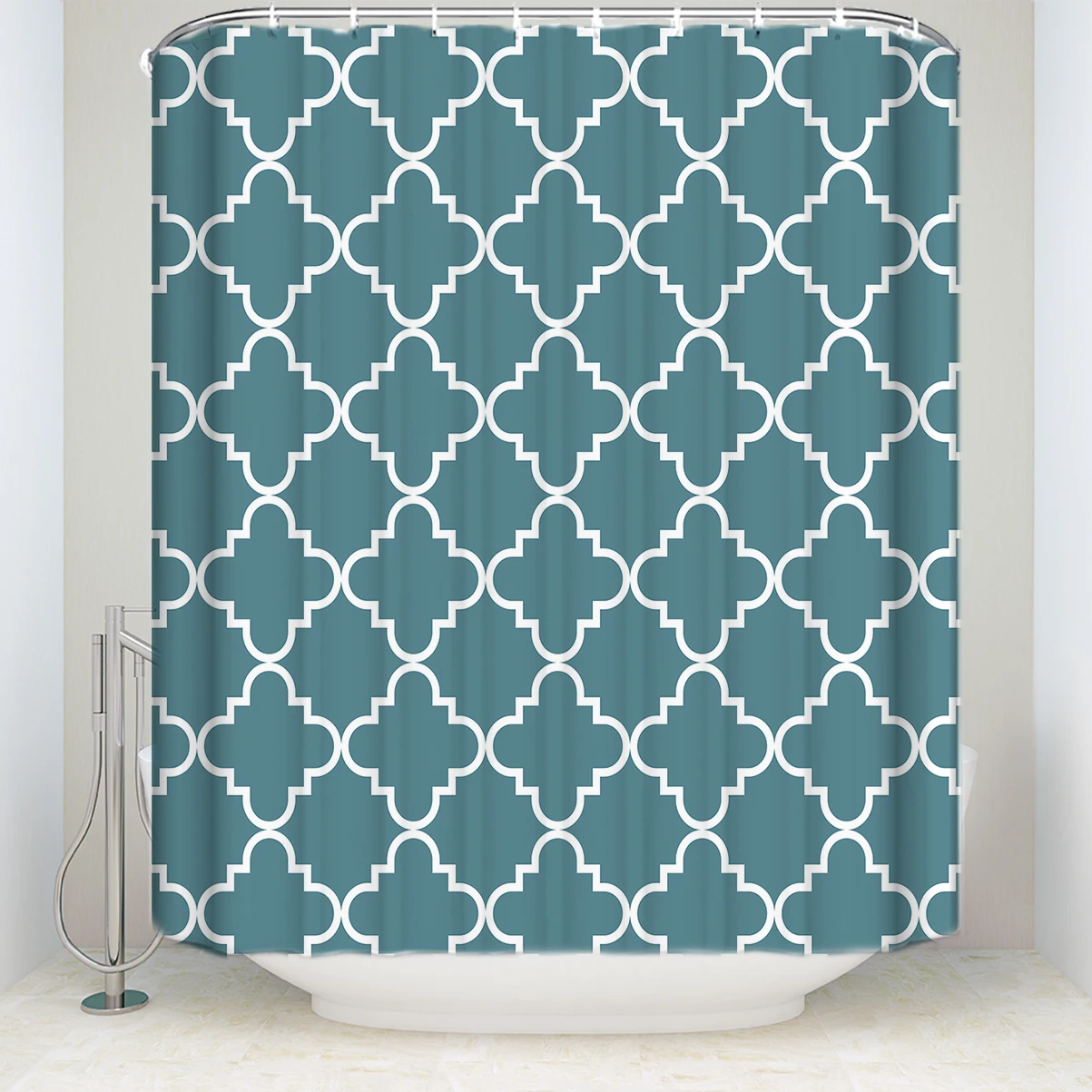 New Waterproof Moroccan Classic Geometric Printed Shower Curtain