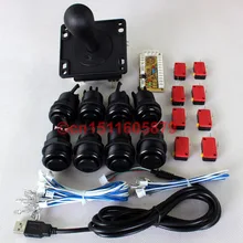 New Arcade DIY Kits Parts USA Type Joystick + 8 x happ Push Buttons + Zero Delay USB Encoder For Raspberry PI Retropie Project