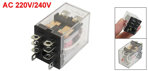 AC 220V/240V Coil 8 Pin DPDT Power Electromagnetic Relay 220VAC 7.5A 28VDC 10A