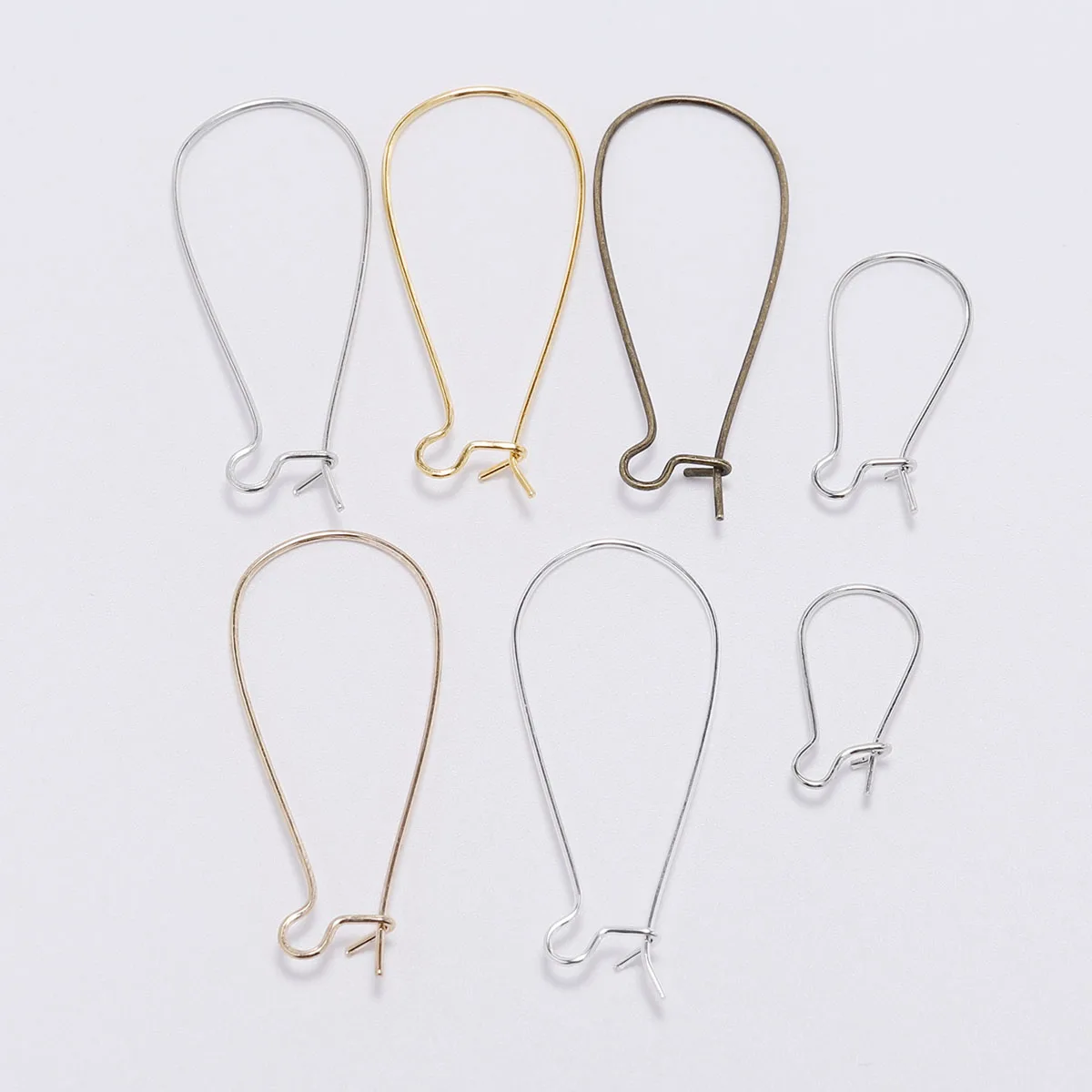 

50pcs Closable Oval French Lever Earrings Hooks Base Twist Gold Plated Ear Wire Circle Hook Clasp Findings DIY Jewelry Making