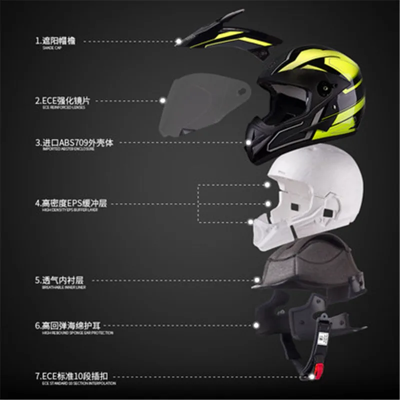 Красный белый BYE moto rcycle шлем Полнолицевой шлем прозрачный козырек спойлер casco moto capacete moto cross DOT approverd для гонок