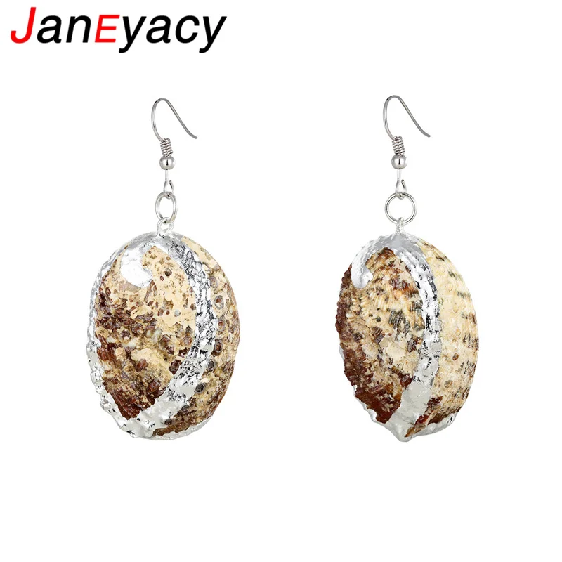 

Janeyacy 2018 Natural Conch Shell Earrings Girl Pendientes Popular in Europe and Fashion Women Earrings Natural Jewelry Brincos