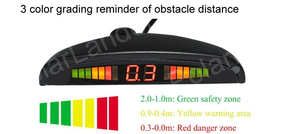 Автомобильные СВЕТОДИОДНЫЕ Паркуя Обратный Резервный Радиолокационной Системы с Подсветкой Дисплея 4 шт. Датчики 9 цветов для варианта