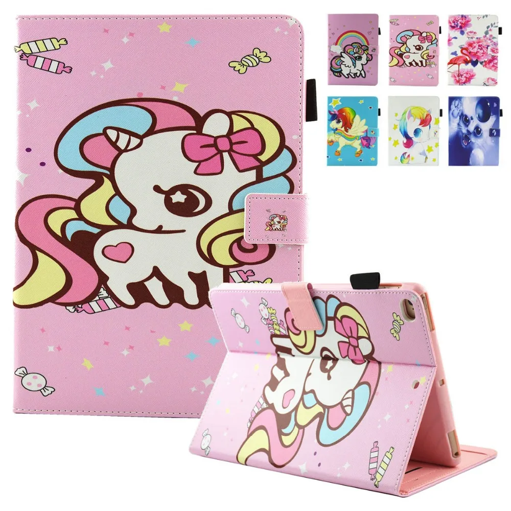 

For iPad Mini Case Kid Gift Unicorn Cartoon PU Leather Magnet Kickstand Cases Cover for iPad Mini 4 3 2 1 Coque Capa Stylus Pen