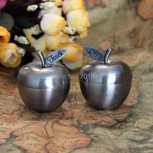 Новое прибытие-Новорожденный ребенок Keepsake/семейный подарок яблоко формы Первый зуб и первая коробки для локонов металлические изделия коробка