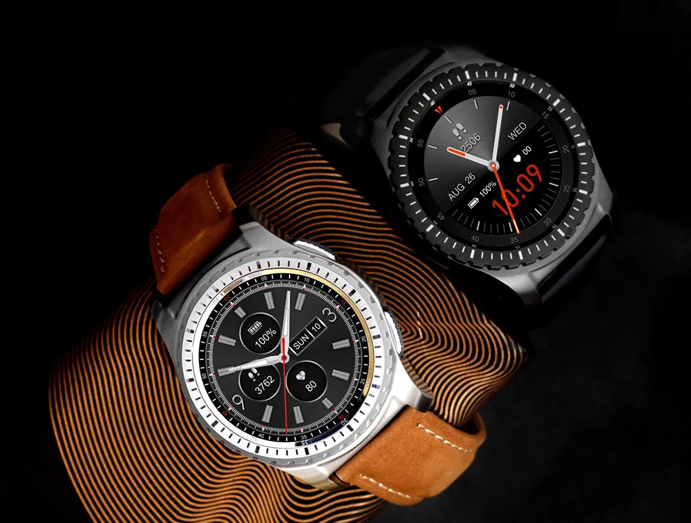 KW28 S3 Полный Круглый IPS SmartWatch Монитор скорости тепла MTK2502 Bluetooth Смарт часы