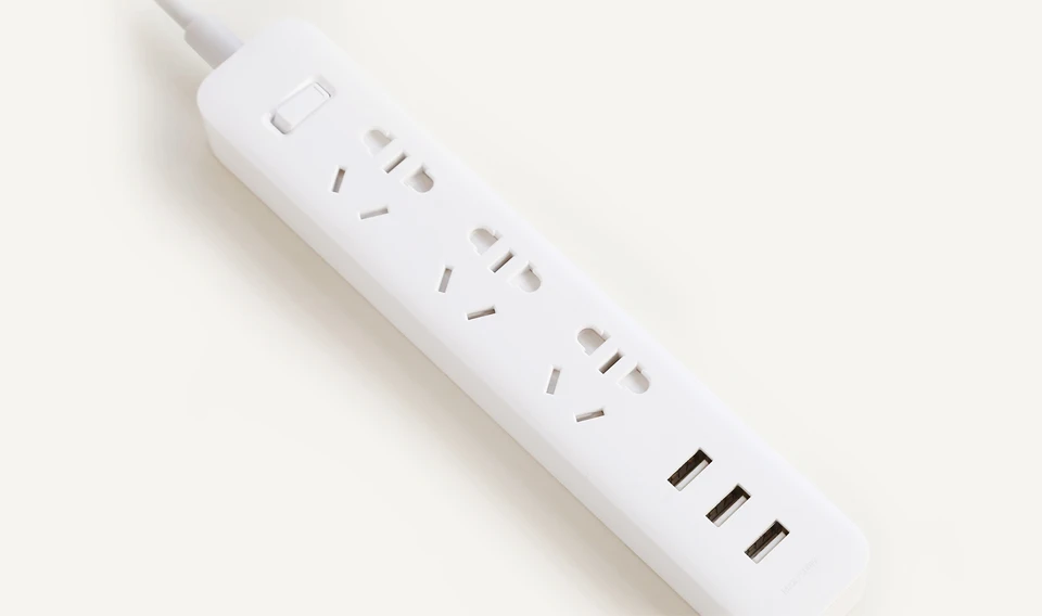 Original Xiaomi Mijia Smart Power Strip 3 2A Fast Charging USB Ports + 3 Sockets Xiaomi Xiaom MI Smart Home Black With Adapter (6) 