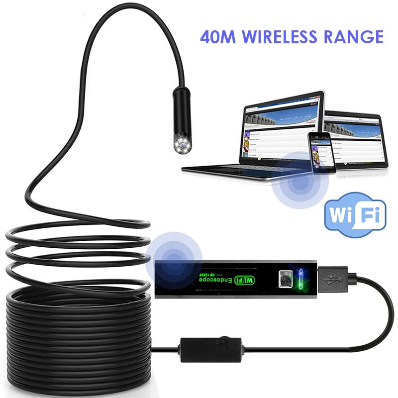 1200P HD Wi Fi эндоскопическая камера водонепроницаемая Android USB жесткий кабель