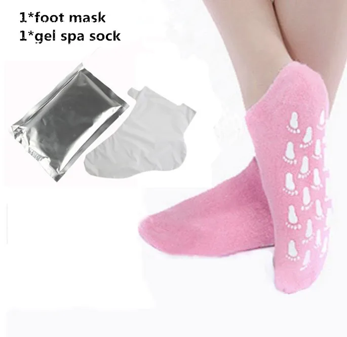 2 pairs/lot Gel Spa Sock+Foot Mask Peeling Exfoliating Socks Dead Skin