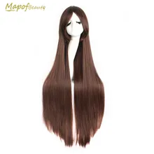 MapofBeauty длинные прямые 100 см темно-коричневый косплей парик Costome вечерние парики для женщин термостойкие синтетические накладные волосы