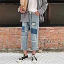 Summer New Jeans Men Fashion Casual Tear Hole Denim Pants Man Streetwear Trend Wild Hip Hop Loose Trousers Male Clothes M-5XL Summer New Jeans Men Fashion Casual Tear Hole Denim Pants Man Streetwear Trend Wild Hip Hop Loose Trousers Male Clothes M-5XL