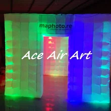 Прокат большой 3x3 м портативный светодиодный куб надувной фотобудка палатка, селфи киоск с красочными прожекторами для свадьбы Вечерние