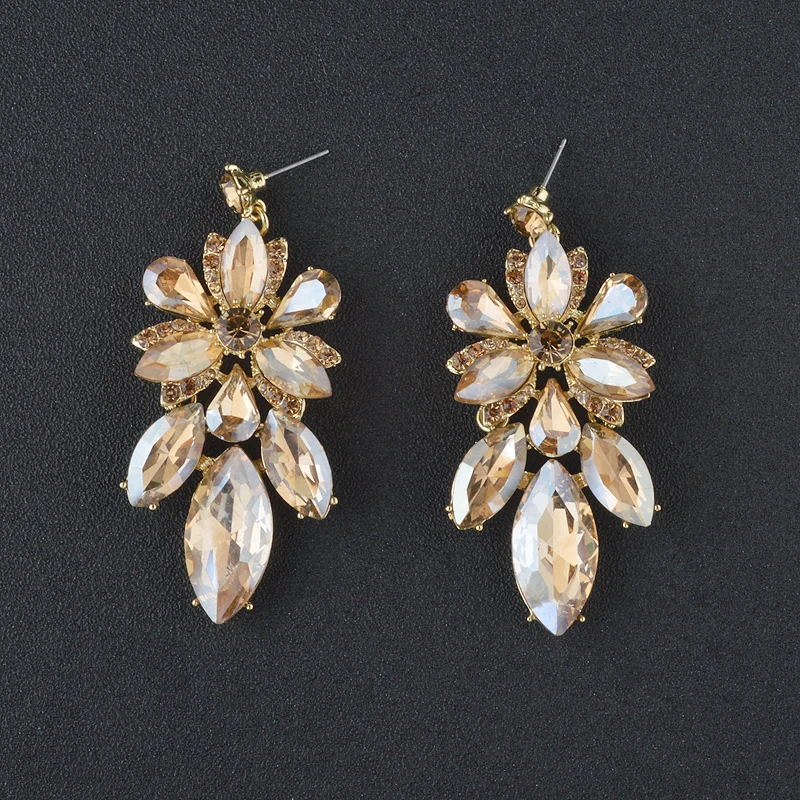 Elegant fashion earrings Champagne color earrings Bridal Wedding