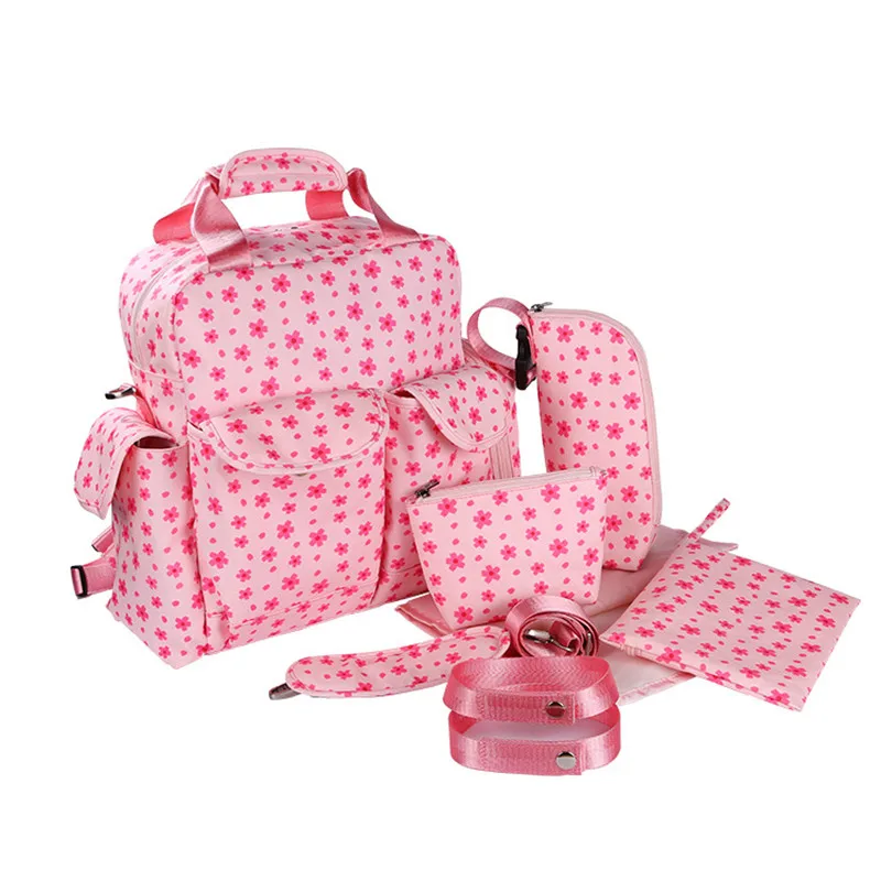 7 шт./компл. Детская сумка для подгузников и пеленок сумка для мамы сумка на плечо модная сумка для молодых мам Сумка водонепроницаемая детская коляска новая