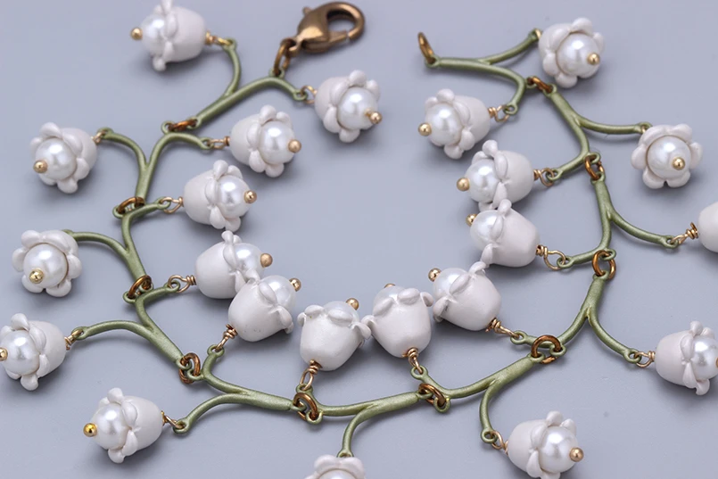 MISHA, модный браслет для женщин, цветы, Женский эмалированный глазурный браслет, свадебные ювелирные изделия, натуральный жемчуг, браслет для девушек, подарок 1875