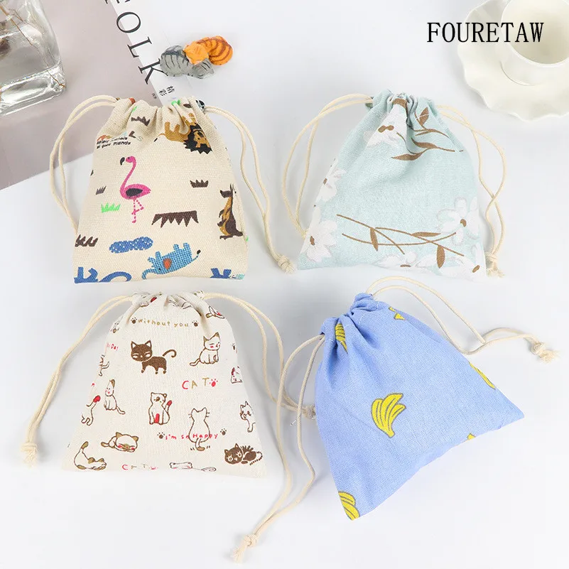 

Cartoon Fashion Cute Animals Cat Star Polar Bear Flamingo Flower Girls Fresh Earphone Data Line Jewelry Coins Candy Storage Bag