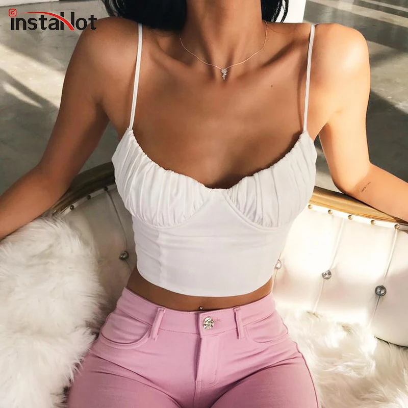 InstaHot укороченный топ со шнуровкой и рюшами на спине женский черно белый без