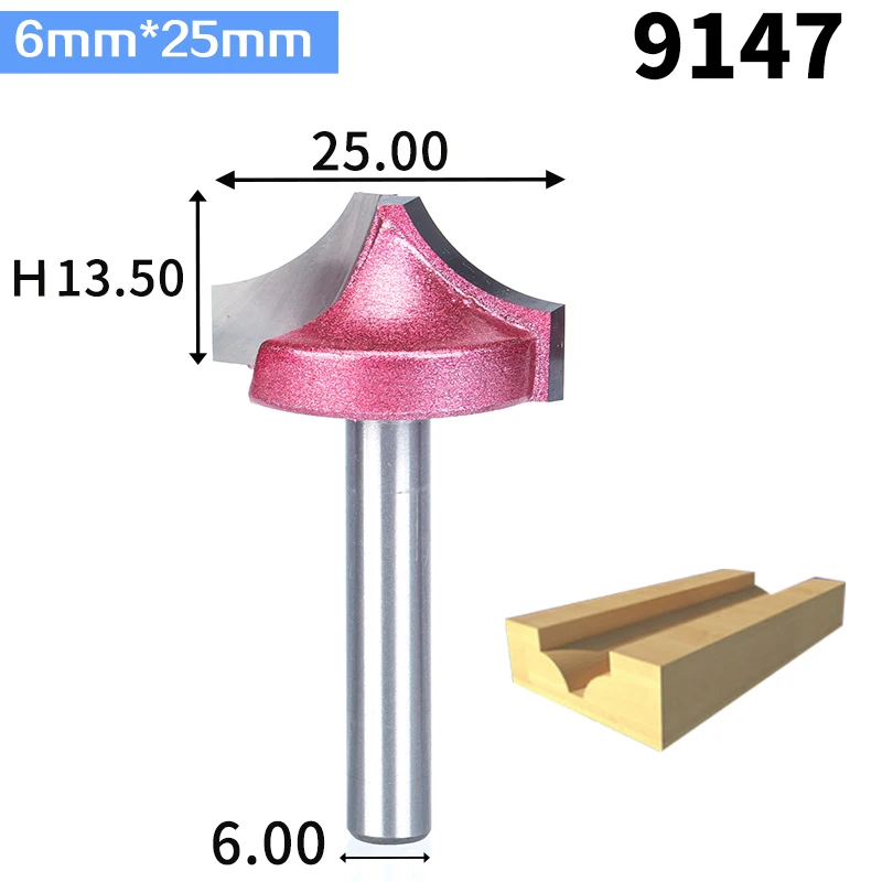 HUHAO 1 шт. 6 мм хвостовик гравировка бит резка древесины промышленного класса маршрутизатор инструмент фрезы для дерева деревообрабатывающий инструмент - Длина режущей кромки: 6mmX 25mm
