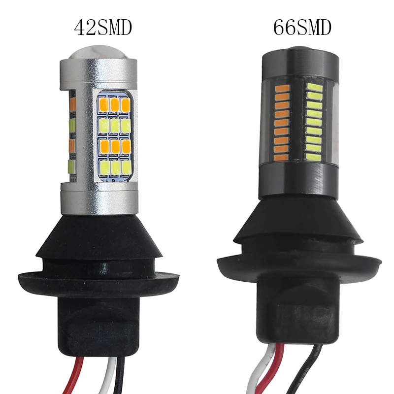 Комплект из 2 предметов 50 Вт BA15S BAU15S 1156 T20 7440 светодиодный горки DRL Поворотная