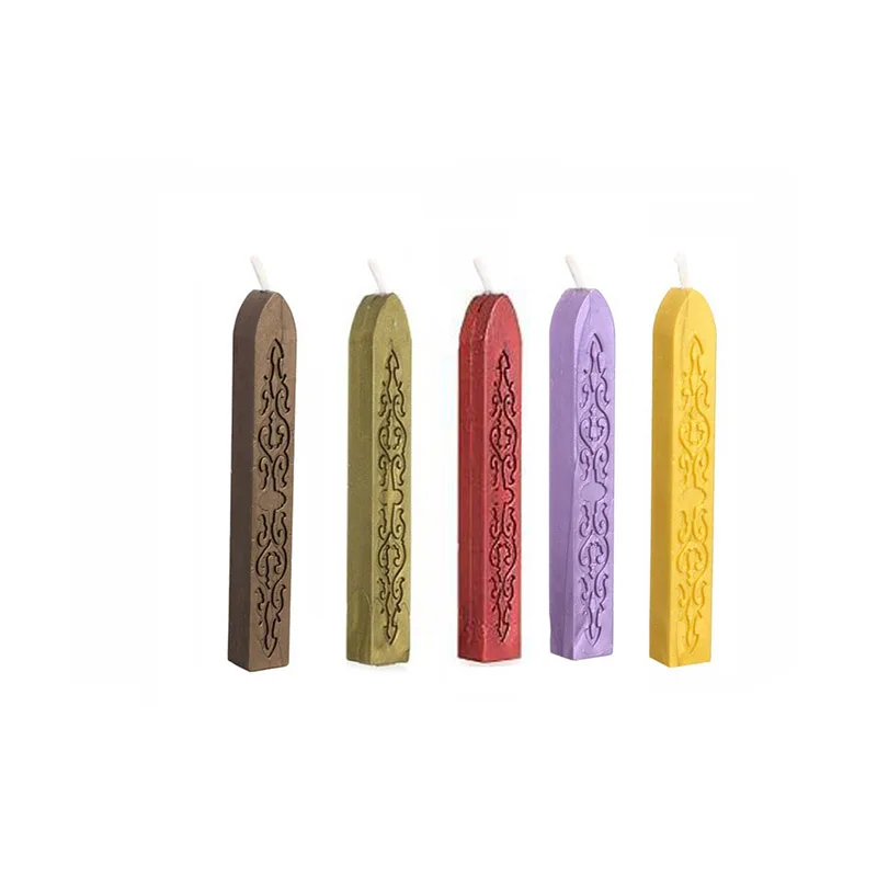 

5 Pcs/Set Hot Colorful Candle Square Style Sealing Wax Stick Wax with Wick Home Birthdays Wedding Invitation Letter Decoration
