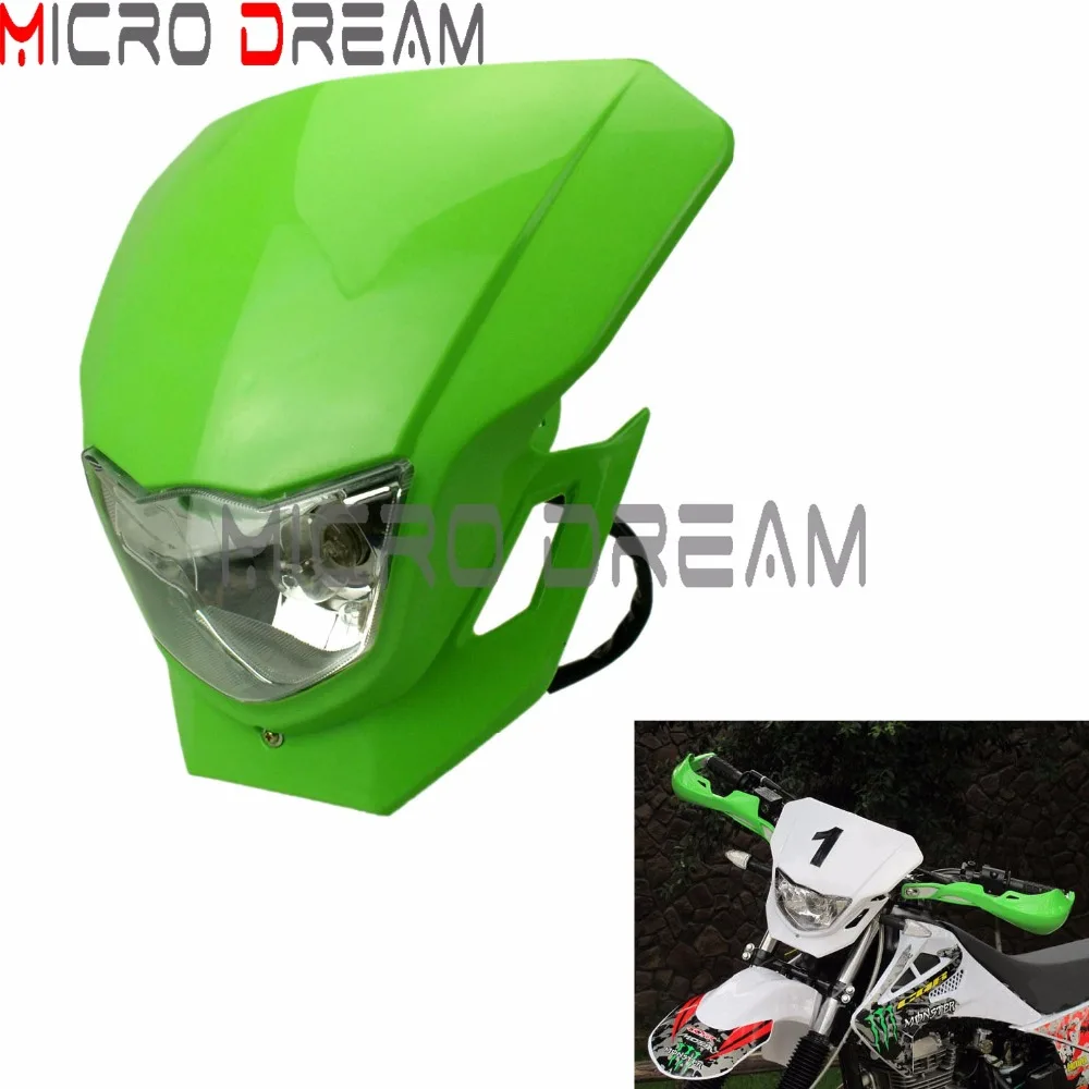 

Motorcycles Supermoto Dirtnike Universal Headlight Fairing Green For Kawasaki KLX450F KLX250F KLX125 KX85 Ninjia ZX14 Motocross