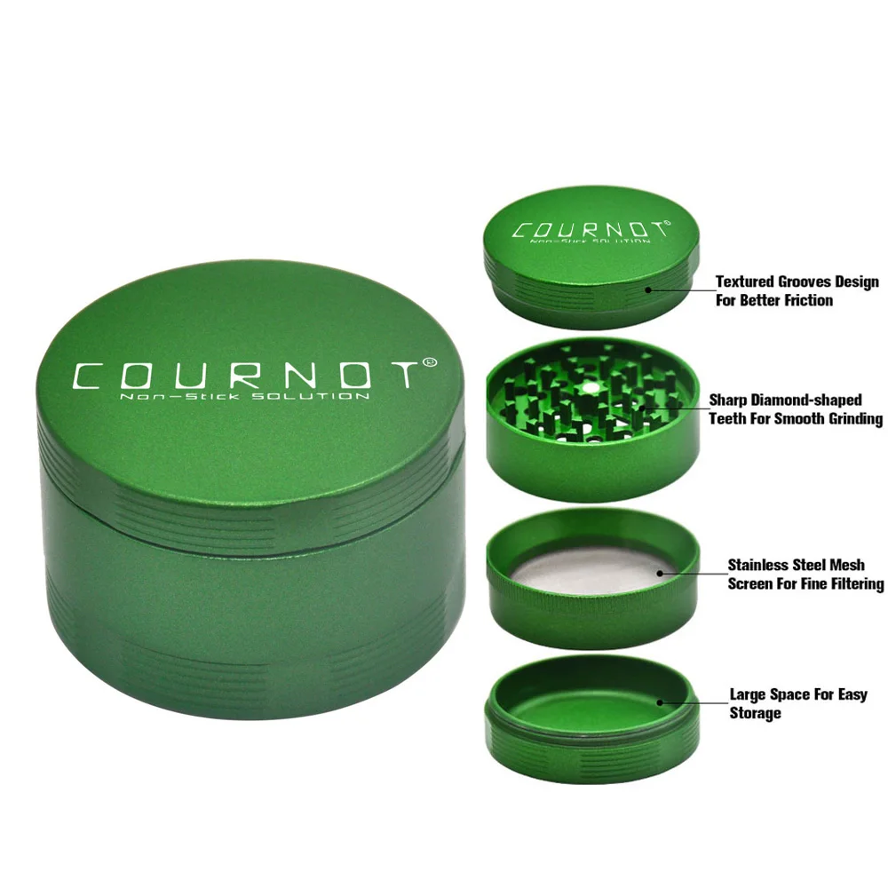

Aluminum Alloy Weed Grinder Non-Stick Herb Grinder 63MM 4 Layers Grinder Metal Sharp Diamond Teeth Tobacco Grinder Weed Crusher