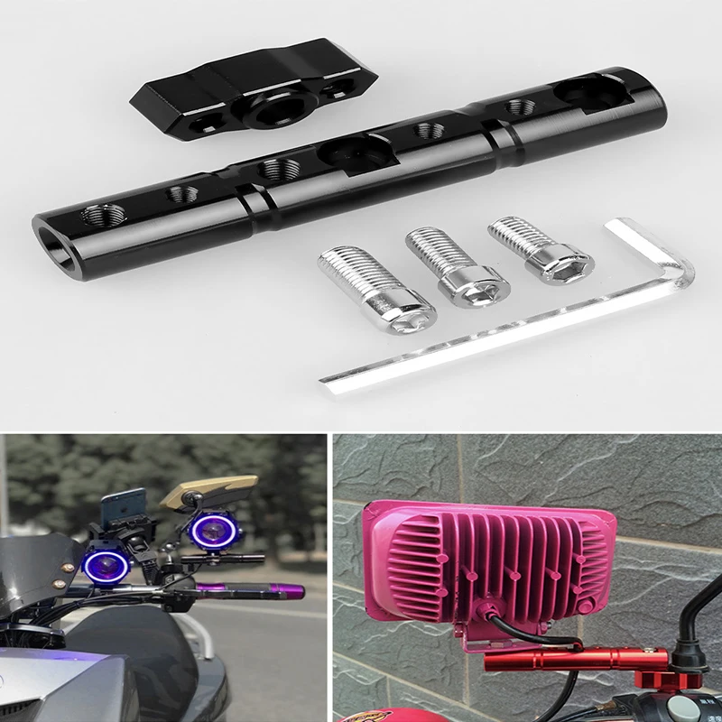 

CNC 8MM/10MM Motorcycle Rearview Mirror Bracket Multi-function Spot Light Mount Scooter GPS Fixed Rod Phone Holder Clamp For KTM