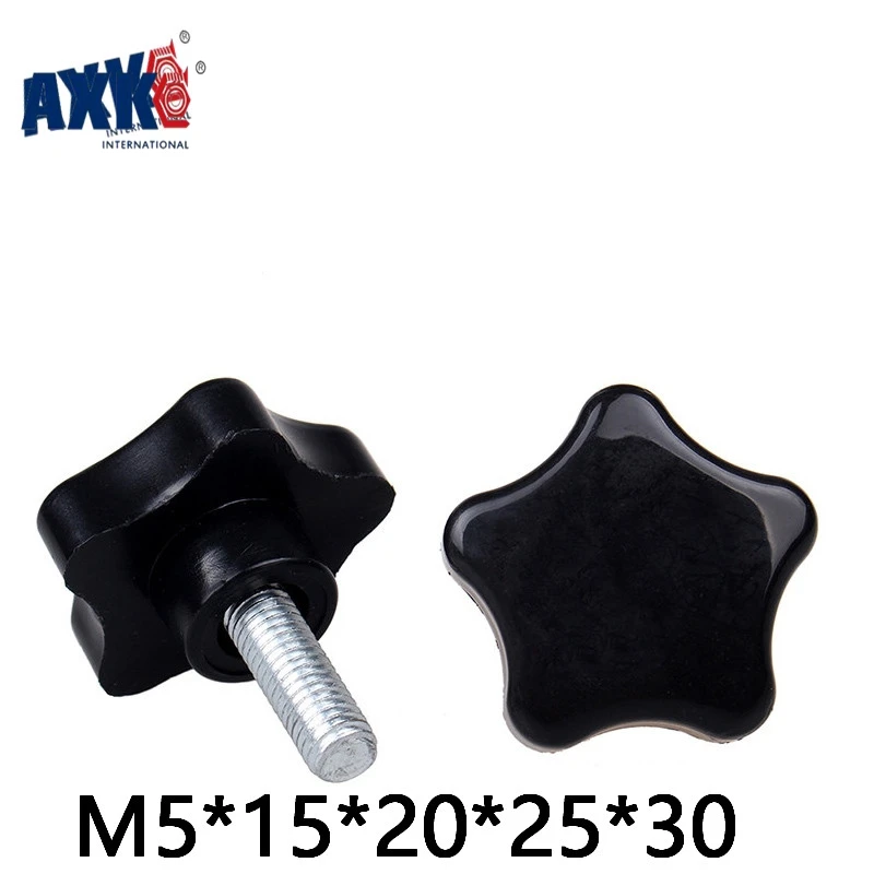 AXK 10pcs M5*15*20*25*30 Star / handle / hand adjusting screw /Bakelite Star Type Plastic Head