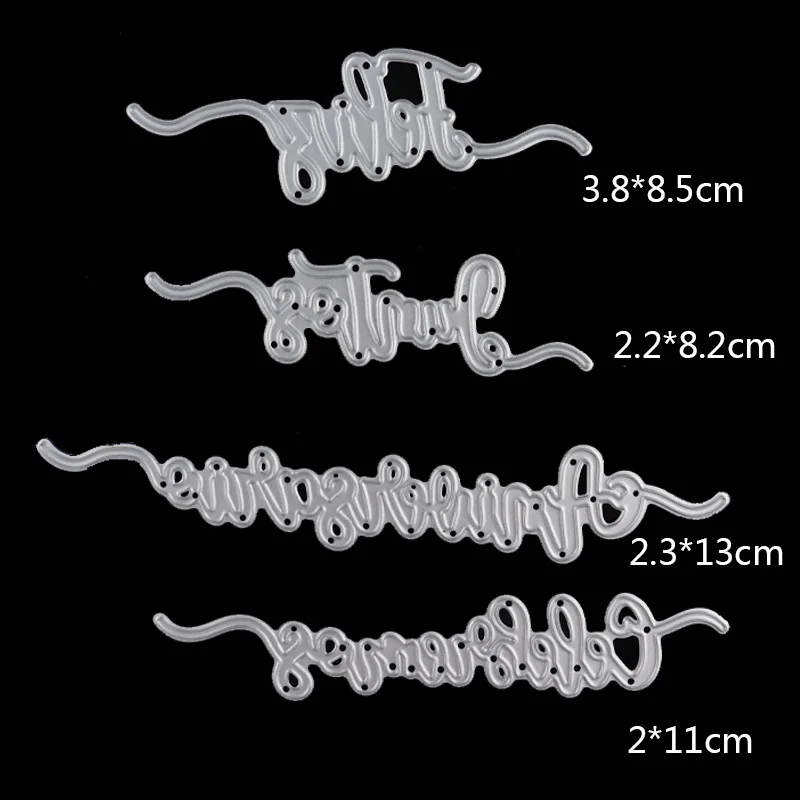 Испанское слово штампы счастливый юбилей металлические Вырубные штампы ремесло металлические буквы Вырубные штампы для DIY Скрапбукинг изготовление бумажных карточек
