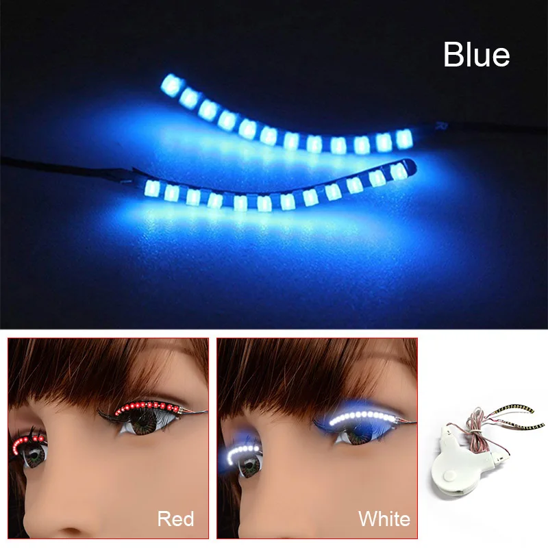 

LED Eyelashes Waterproof Interactive Eyelash Shining Eyelid Tape for Party NightClub KTV Halloween SSwell