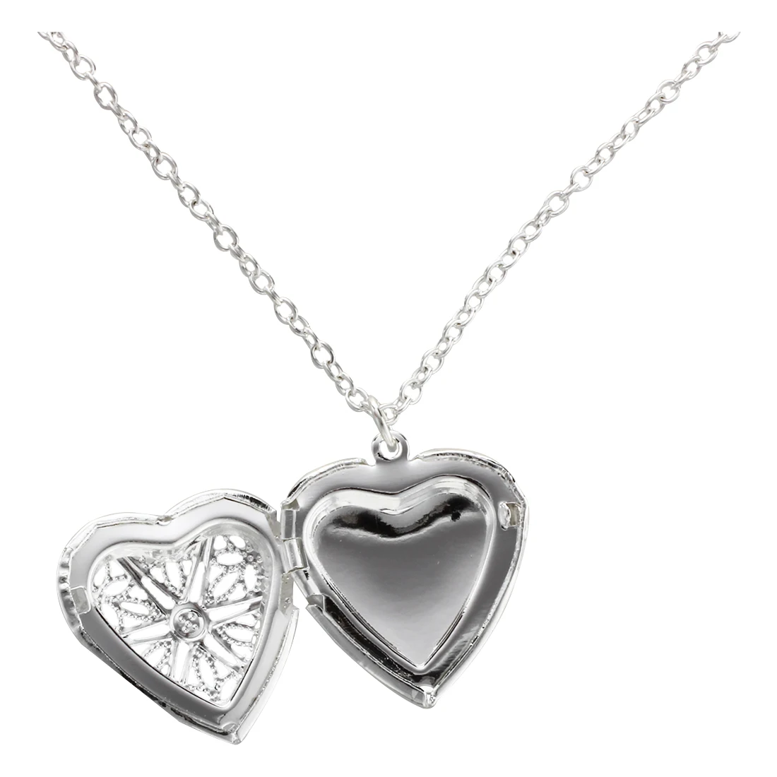 

Metal Silver medallion Necklace pendant Reliquary 25mm Heart Shape