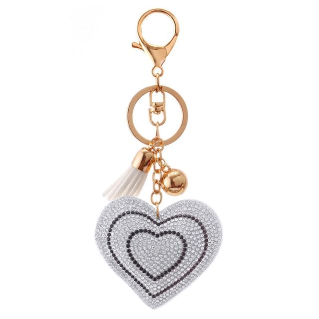 Heart Handmade Cute Bling Crystal keychain For Women Car Pendant Girl Statement Rhinestone Jewelry Bag Key Chains Ring