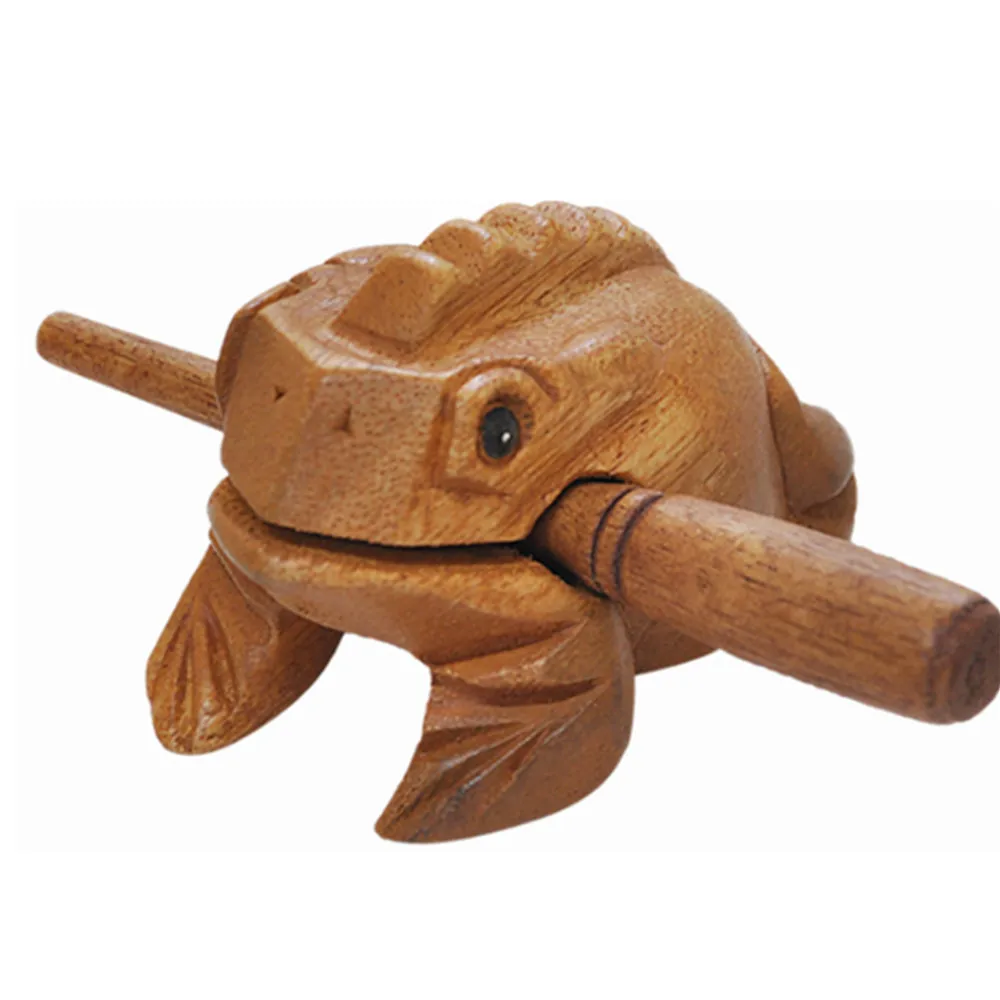 Wood Frog Guiro Rasp Hand carved Lucky Frog Made of Wood,Wooden Frog