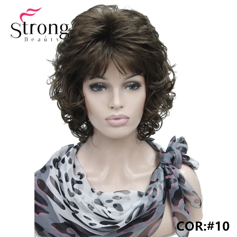 E-1560A #10 Super sexy curly Golden Brown 14 women' synthetic wig 10# (1)_