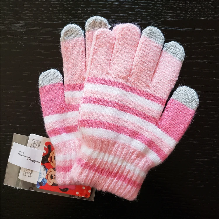 Детские перчатки с героями мультфильмов зимняя утолщенная уличная Милая рукавица подарок на день рождения теплая вязаная шерстяная сумка для малышей Детские перчатки с пальцами