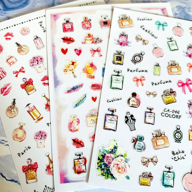 Newest CA 46 47 48 perfume nail sticker 3d nail art sticker nail decal stamping export 2