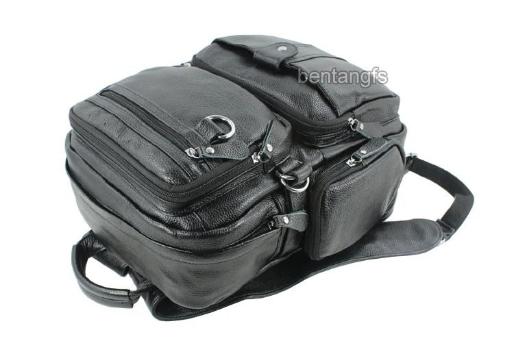 Новинка, корейский стиль, натуральная кожа, мужской рюкзак, дорожная сумка, кожаный школьный рюкзак для подростков, сумка для книг, черный, коричневый, M150