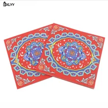 Bxlyy арабский Рамадан салфетка Цвет Печать Бумажные Платки для лица салфетка вечерние с бытовыми стерео-и аксессуары для украшения Wedding.7