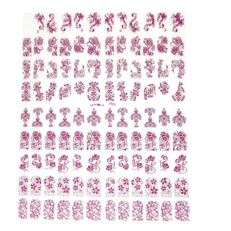108 листов, рельефные 3D наклейки для ногтей, Цветущий цветок, стикеры 3D на ногти Nail Art Наклейки, клей для маникюра, украшения для ногтей, случайный выбор