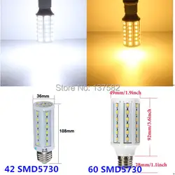 Высокие яркие 10 Вт 15 Вт SMD 5730 E27 E14 90-260 В светодиодные лампочки кукурузы теплый/ холодный белый для Гостиная