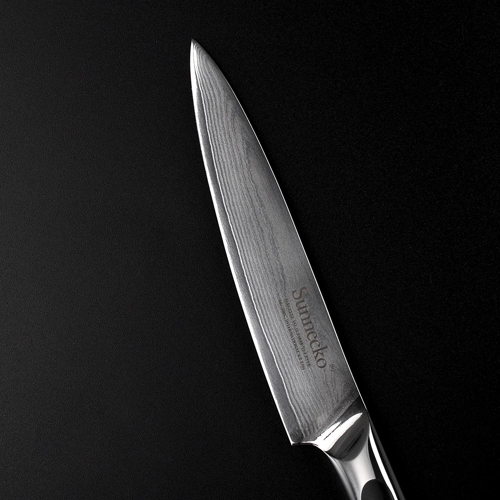 SUNNECKO New 5'' inch Utility Knife Damascus Japanese VG10 Core Steel Blade Kitchen Knives Sharp Fr