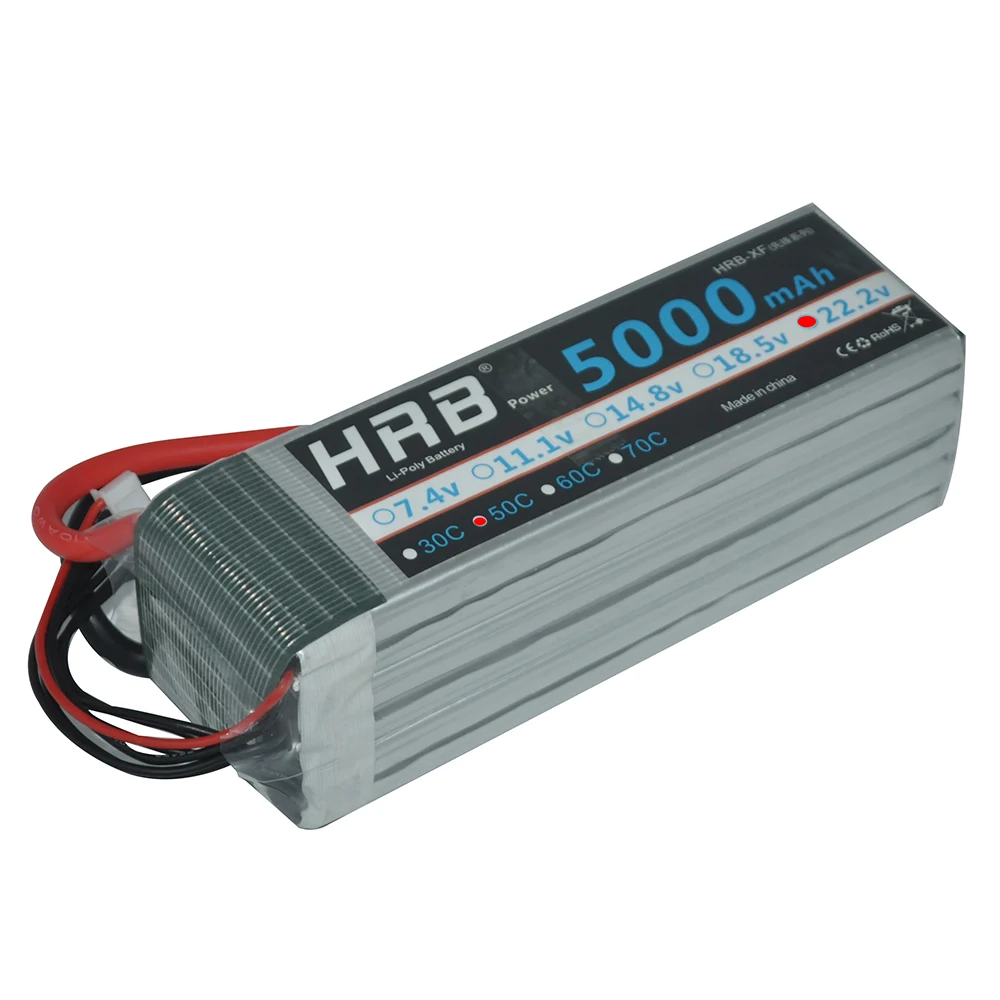 HRB RC Lipo 6S аккумулятор 22,2 V 5000mAh 50C Max 100C для Yak 54 Align 7,2 800E RC автомобильный Квадрокоптер вертолет Мультикоптер Дрон