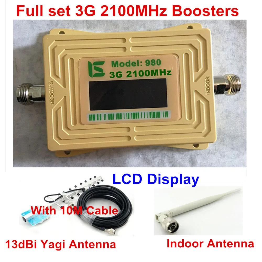 

Lcd Display 13dBi Yagi Antenna + 2100MHz 3G WCDMA Mobile Phone Signal Booster 3G Repeater 2100 UMTS WCDMA Signal Amplifier