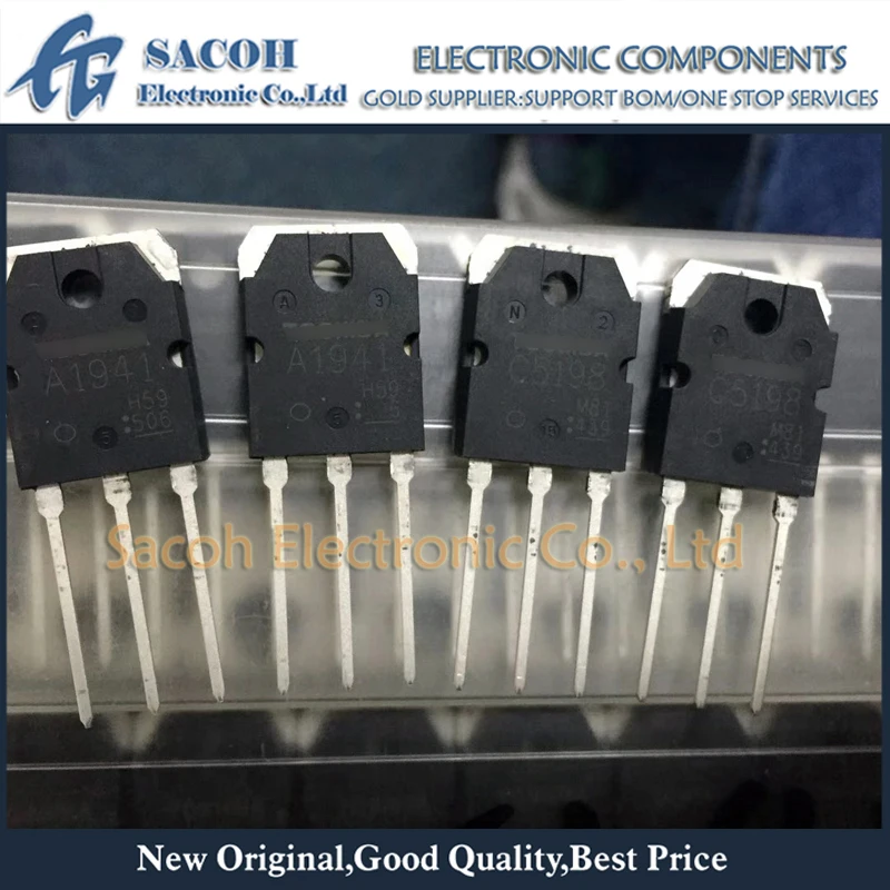 

New Copy 10Pairs(20PCS) 2SA1941 A1941 1941 + 2SC5198 C5198 5198 TO-3P Silicon NPN + PNP Audio Amplifier Transistor