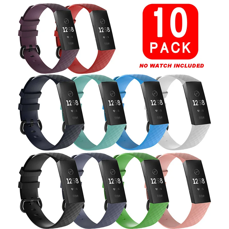 

10 PCS Replacement Silicone Wrist Strap Band Bracelet for Fitbit Charge 3 Wristband Replace Smart Watch Accessories For Fitbit