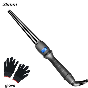 

LCD curlers conical curling iron single tube ceramic glaze pear flower cone electric hair curly hair