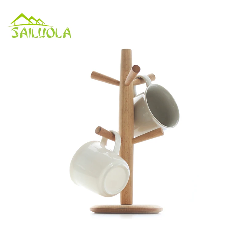 Деревянная вешалка Zakka в форме дерева для кружек кофейных чашек сушилка хранения
