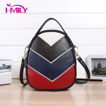 

HMILY Genuine Leather Women Messenger Bags Natural Cowhide Ladies Crossbody Bag Handbags Women Small Mini Phone Bag Female